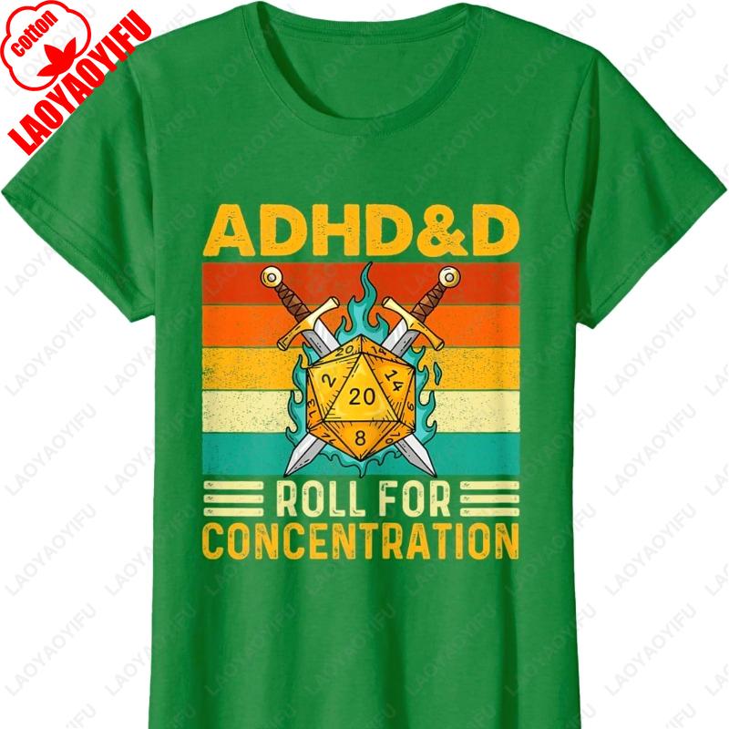 ADHDD Roll For Concentration RPG Tabletop Games Unisex Adult Cotton TShirt Creative Trend Oneck Printed Tops Man Camisetas 4XL
ADHDD Roll For Concentration RPG Tabletop Games Unisex Adult Cotton TShirt Creative Trend Oneck Printed Tops Man Camisetas 4XL
