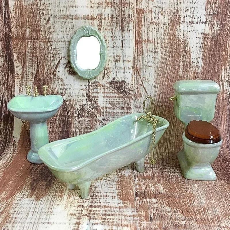 1:12 MINI Dollhouse Miniature Bathroom Set Mini Furniture Ceramic Simulation Bathtub Mirror Wash Basin Doll House Decoration 1
1:12 MINI Dollhouse Miniature Bathroom Set Mini Furniture Ceramic Simulation Bathtub Mirror Wash Basin Doll House Decoration 1
