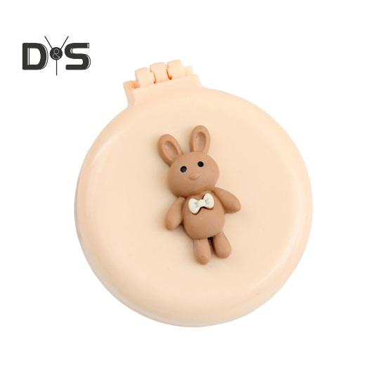 Складная щетка для волос с зеркалом, мягкая щетина, массаж головы, мультяшный бантик, кролик, портативная расческа для распутывания волос, парикмахерские инструменты, инструменты для дня рождения