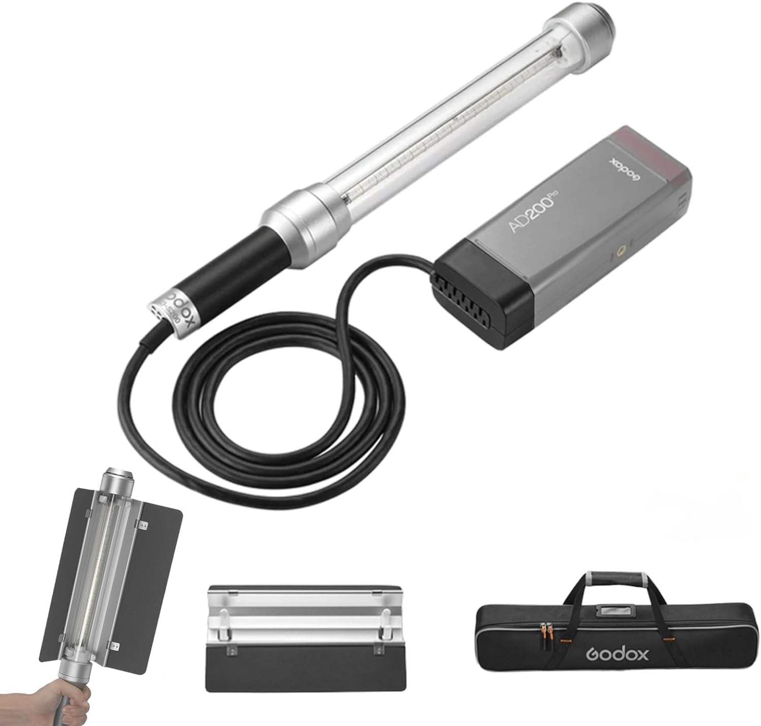 Ручний спалах Godox Tube Stick Flash Head 200Ws Flash Power CCT зі знімною сумкою для перенесення Barndoor Сумісний з Godox AD-S200 5800K±200K
Ручний спалах Godox Tube Stick Flash Head 200Ws Flash Power CCT зі знімною сумкою для перенесення Barndoor Сумісний з Godox AD-S200 5800K±200K
