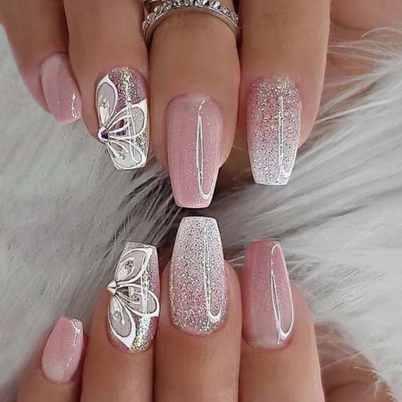 Blush Gradient Butterfly Glitter Nail Stickers - Medium/Long Wearable Nails Glue Type
Blush Gradient Butterfly Glitter Nail Stickers - Medium/Long Wearable Nails Glue Type