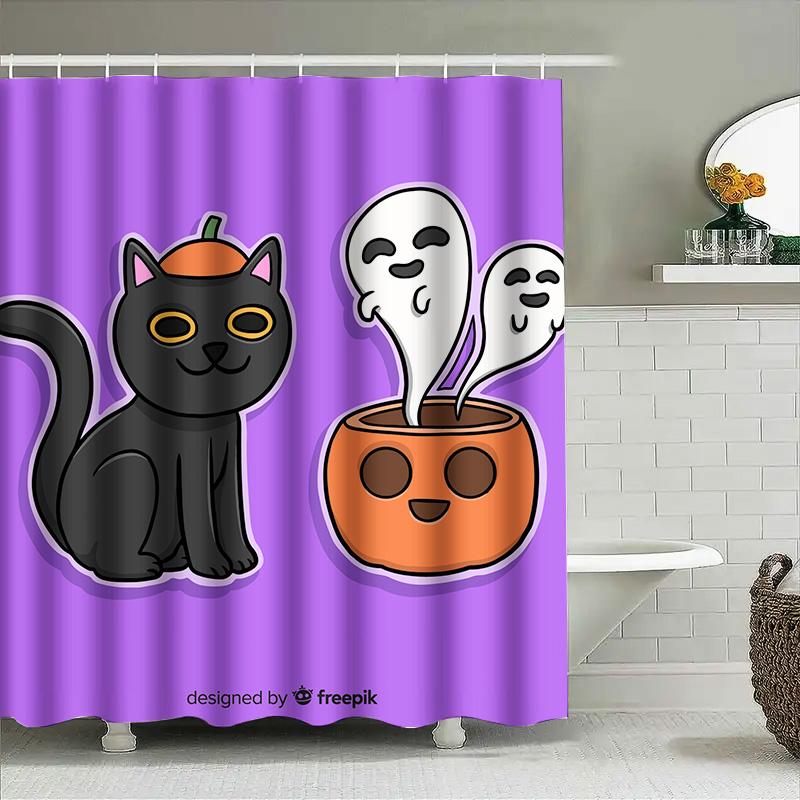 1Pccute Black Cat & Ghost Halloween Shower Curtain Funny Bathroom Decor Spooky Gift Idea W60H190(CM)-1 Pcs
1Pccute Black Cat & Ghost Halloween Shower Curtain Funny Bathroom Decor Spooky Gift Idea W60H190(CM)-1 Pcs