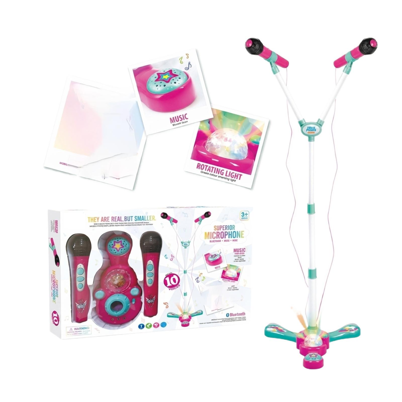 Kids Karaoke Microphone Set with Bluetooth Music Player Rotating Stage Lights Adjustable Stand Dual Microphones for Children One Size
Kids Karaoke Microphone Set with Bluetooth Music Player Rotating Stage Lights Adjustable Stand Dual Microphones for Children One Size