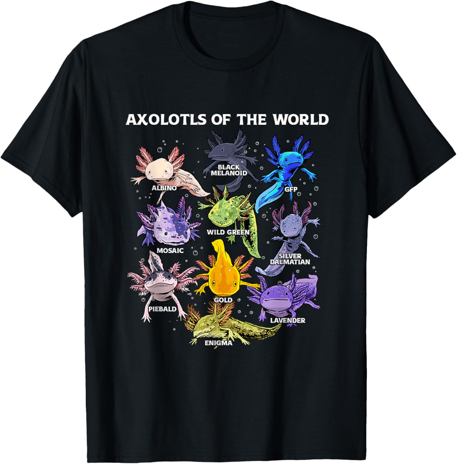 Axolotls Of The World Different Colors Graphic Tee Men Casual Cotton Short Sleeve T-Shirt 4XL
Axolotls Of The World Different Colors Graphic Tee Men Casual Cotton Short Sleeve T-Shirt 4XL