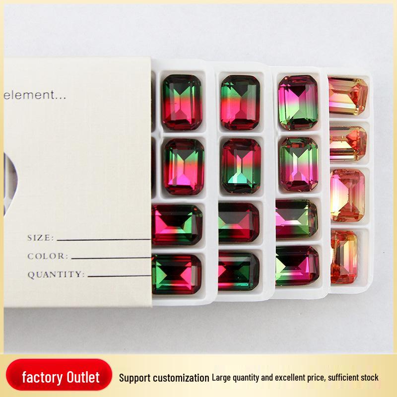 13x18mm Gold Bottom Gradient Rectangle Tourmaline K9 Satellite Hand-Sewn Rhinestones for DIY Jewelry 13x18mm/10 pieces/pack
13x18mm Gold Bottom Gradient Rectangle Tourmaline K9 Satellite Hand-Sewn Rhinestones for DIY Jewelry 13x18mm/10 pieces/pack