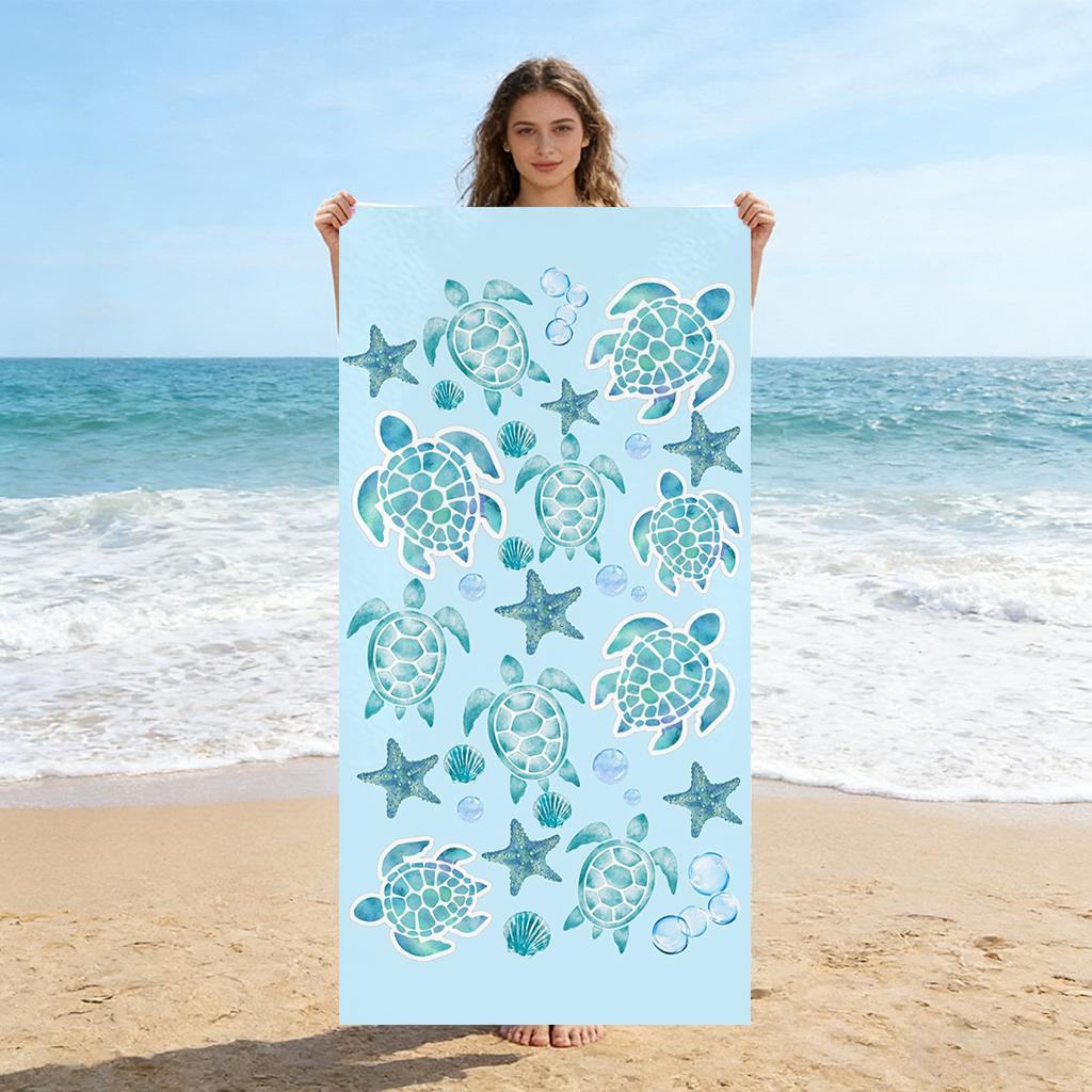 Watercolor Sea Turtle Beach Towel, Soft Absorbent Microfiber Quick Dry Bath Towel with Starfish Shell Print, Oversized Sand-Free W30*H60(CM)
Watercolor Sea Turtle Beach Towel, Soft Absorbent Microfiber Quick Dry Bath Towel with Starfish Shell Print, Oversized Sand-Free W30*H60(CM)