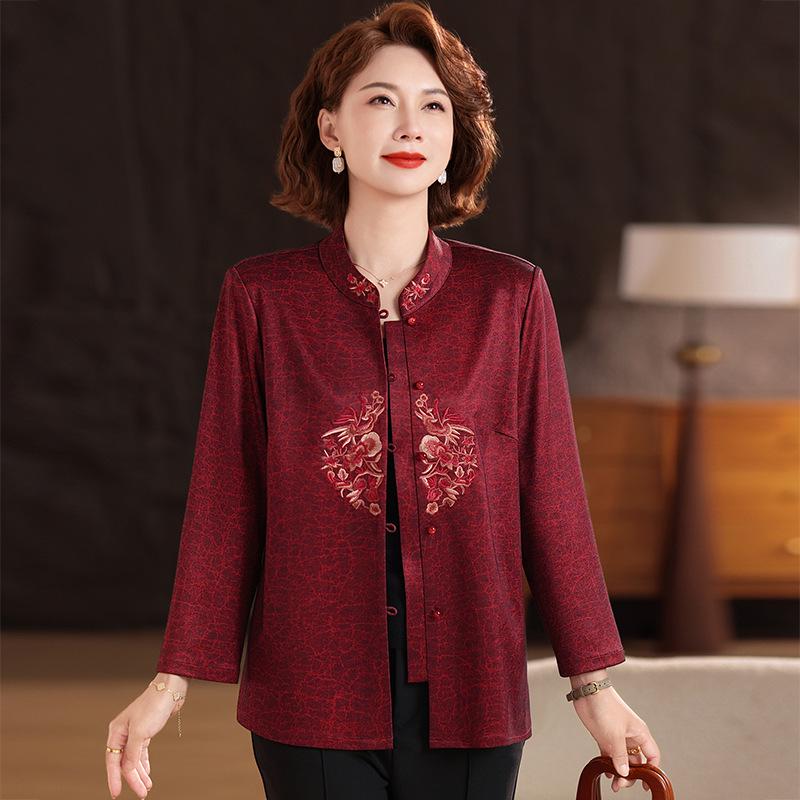 2026 Festive Tang Suit Shirt: Nine-Point Sleeve Chinese Style for Middle-Aged & Elderly Women L (for 105-120 Jin) красный
2026 Festive Tang Suit Shirt: Nine-Point Sleeve Chinese Style for Middle-Aged & Elderly Women L (for 105-120 Jin) красный