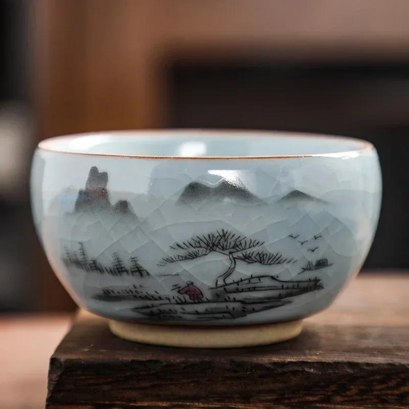 Chinese Antique Ceramic Teacup Ru Kiln Ice Cracked Glaze Tea Cup Personal Single Cup Tea Bowl Customized Household Drinkware See options chart
Chinese Antique Ceramic Teacup Ru Kiln Ice Cracked Glaze Tea Cup Personal Single Cup Tea Bowl Customized Household Drinkware See options chart