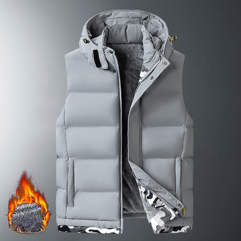Large Size Autumn and Winter Down Cotton Vest Men s Removable Hat Sports Cotton Jacket Lamb Velvet Vest Plus Velvet Thickened Horse Clip Jacket 10XL сірий
Large Size Autumn and Winter Down Cotton Vest Men s Removable Hat Sports Cotton Jacket Lamb Velvet Vest Plus Velvet Thickened Horse Clip Jacket 10XL сірий