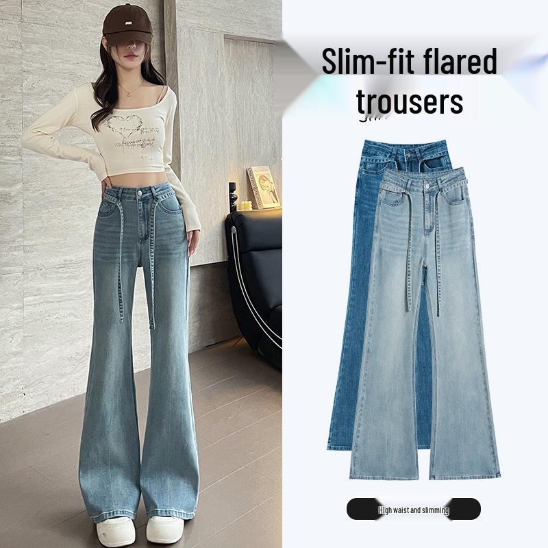 Light Blue Lace-Up High-Waisted Women s Micro-Flared Jeans - Spring/Summer 2025 Slimming Design Medium
Light Blue Lace-Up High-Waisted Women s Micro-Flared Jeans - Spring/Summer 2025 Slimming Design Medium