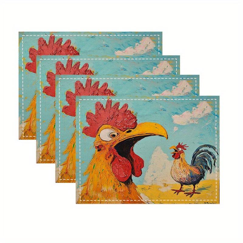 4pcs Rooster Printed Placemats , Heat-Resistant, Square, Machine Washable, Ideal for Home, Restaurant & Party Dining Decor 30x45cm-4PC
4pcs Rooster Printed Placemats , Heat-Resistant, Square, Machine Washable, Ideal for Home, Restaurant & Party Dining Decor 30x45cm-4PC