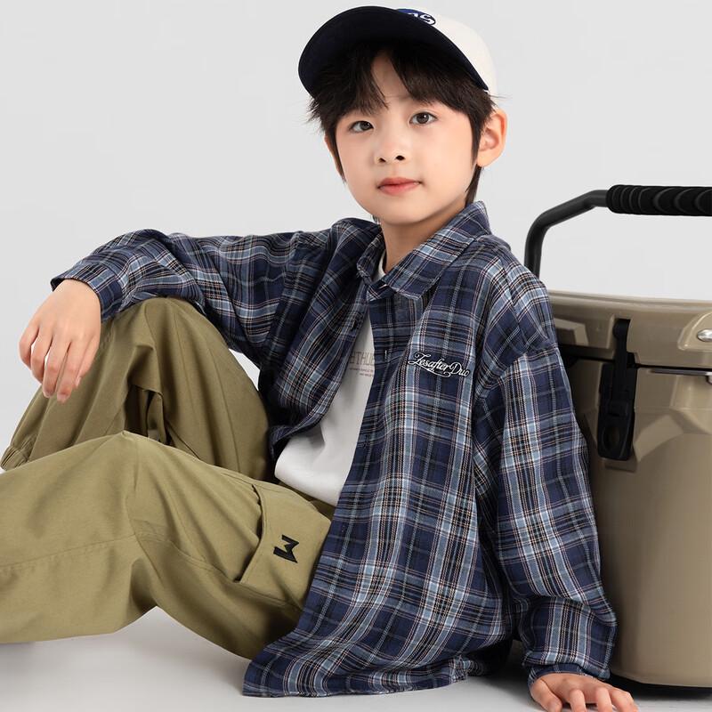 Duoduojia Boys Blue Plaid Cotton Long Sleeve Shirt 140
Duoduojia Boys Blue Plaid Cotton Long Sleeve Shirt 140