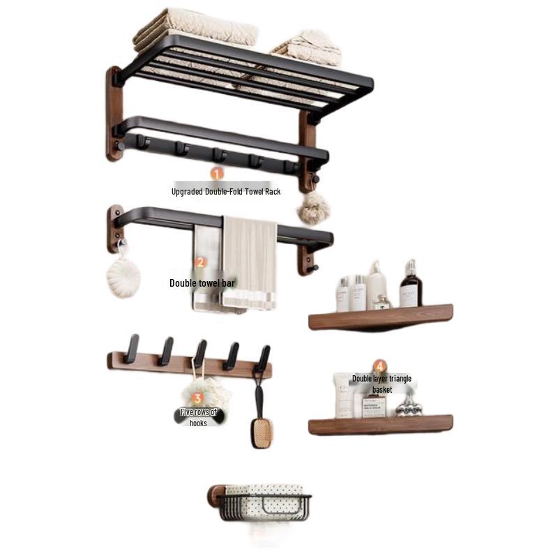 HANDUNYOU Black Walnut 5-Piece Bathroom Hardware Set
HANDUNYOU Black Walnut 5-Piece Bathroom Hardware Set