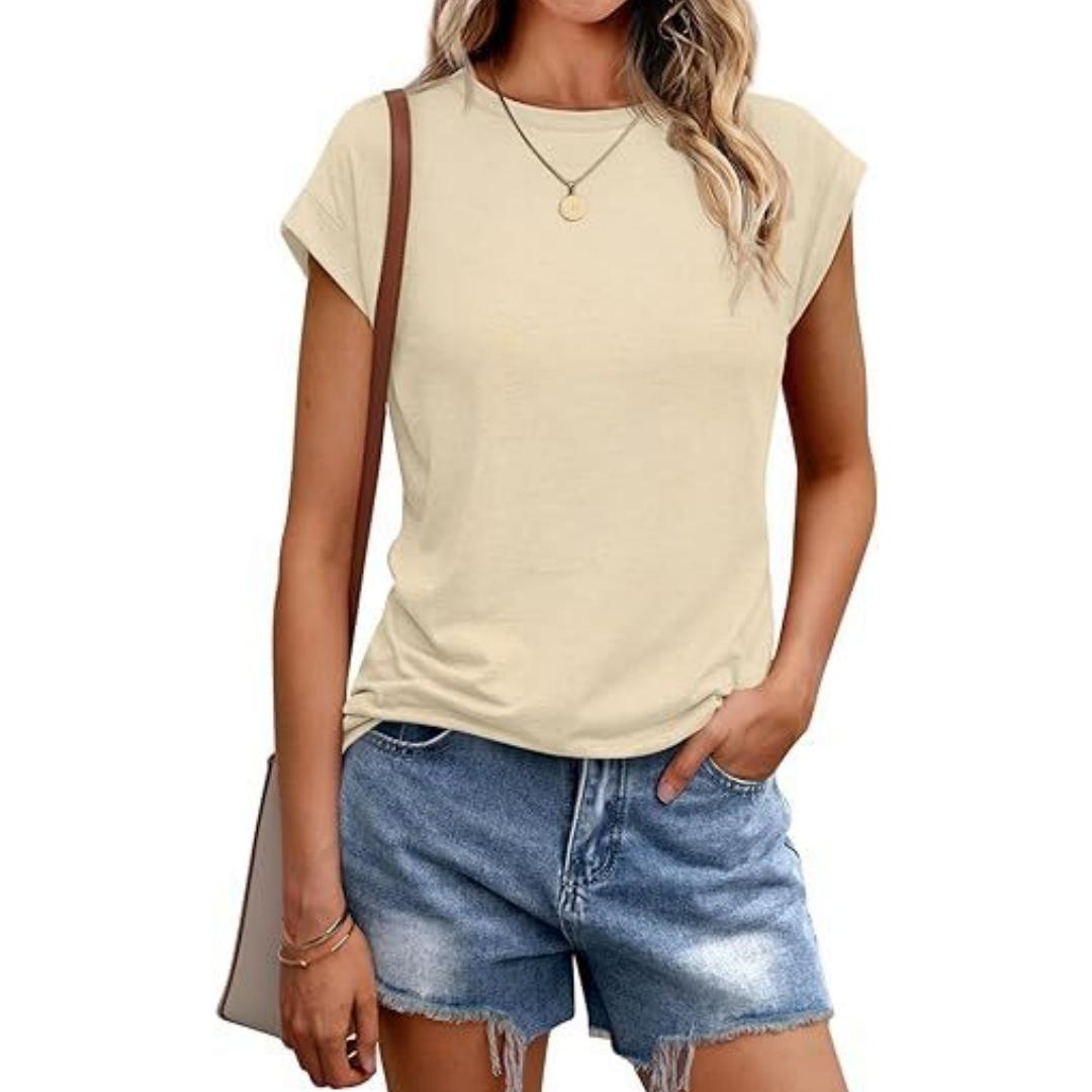 Жіноча літня повсякденна базова футболка з круглим вирізом Однотонні бавовняні повсякденні жіночі топи з короткими рукавами Топи Спортивна сорочка XL бежевий
Жіноча літня повсякденна базова футболка з круглим вирізом Однотонні бавовняні повсякденні жіночі топи з короткими рукавами Топи Спортивна сорочка XL бежевий