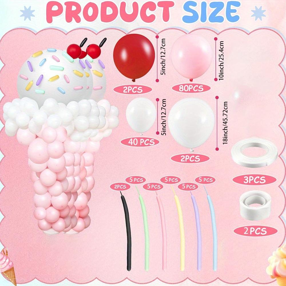 156pcs Ice Cream Balloon Column Set, Suitable for Birthdays, Anniversaries, Princess Theme Decoration, Dessert Shop Opening, Etc Other
156pcs Ice Cream Balloon Column Set, Suitable for Birthdays, Anniversaries, Princess Theme Decoration, Dessert Shop Opening, Etc Other