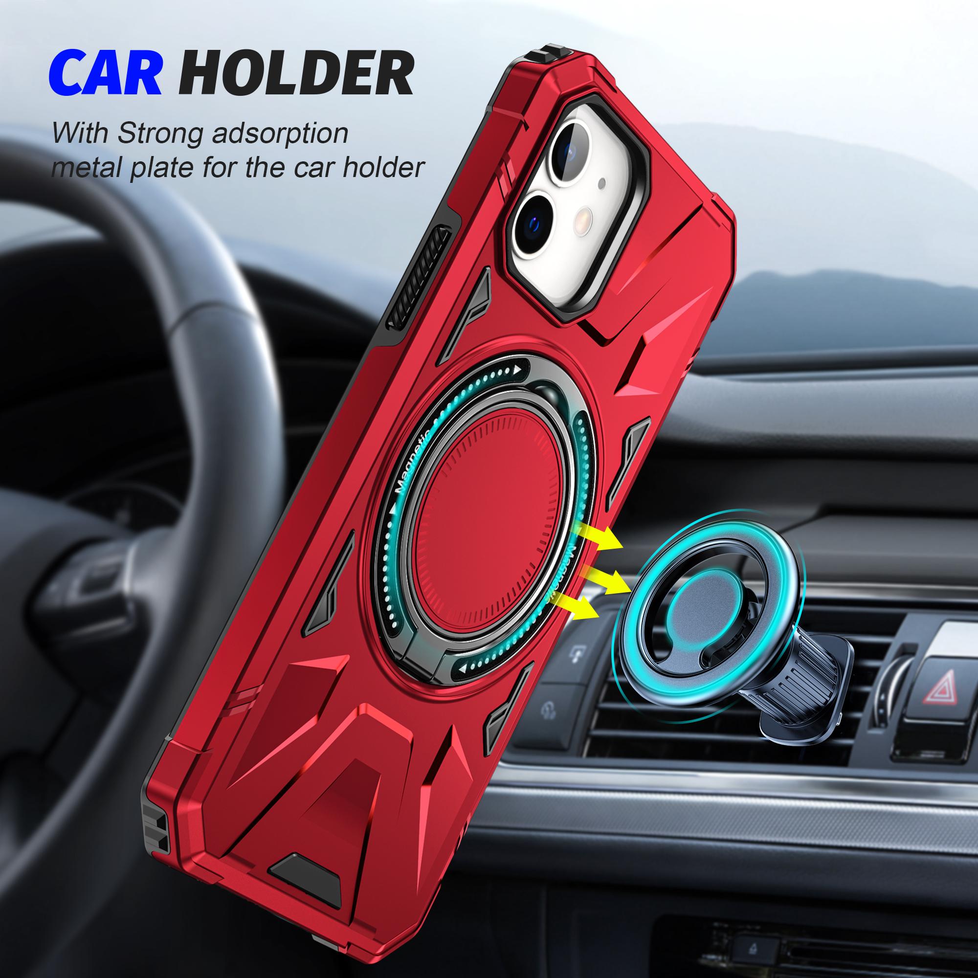 For iPhone 12/12 Pro 6.1 inch Phone Case TPU+PC Magnetic Back Shell with Rotary Kickstand Purple
For iPhone 12/12 Pro 6.1 inch Phone Case TPU+PC Magnetic Back Shell with Rotary Kickstand Purple