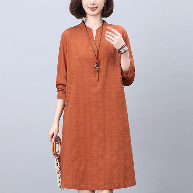 2024 Повседневное платье свободного кроя из чистого хлопка для женщин среднего возраста: С длинным рукавом, закрывающий живот, омолаживающий для весны и осени XL (suggested for 128-140 jin) оранжевый
2024 Повседневное платье свободного кроя из чистого хлопка для женщин среднего возраста: С длинным рукавом, закрывающий живот, омолаживающий для весны и осени XL (suggested for 128-140 jin) оранжевый