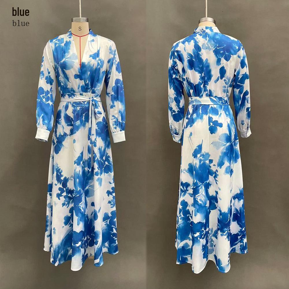 Spring 2026 European and American Style Elegant Printed Chiffon V-neck Tie-up Long Sleeve Dress S
Spring 2026 European and American Style Elegant Printed Chiffon V-neck Tie-up Long Sleeve Dress S