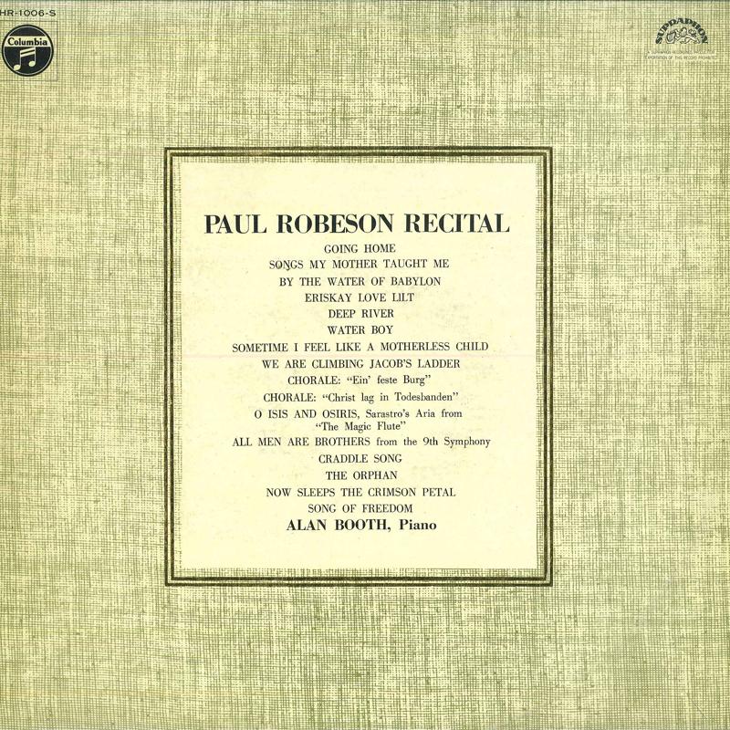 LP Record PAUL ROBESON, ALAN BOOTH - Paul Robeson RECITAL HR1006S COLUMBIA 1970 Japan Classical Used
LP Record PAUL ROBESON, ALAN BOOTH - Paul Robeson RECITAL HR1006S COLUMBIA 1970 Japan Classical Used