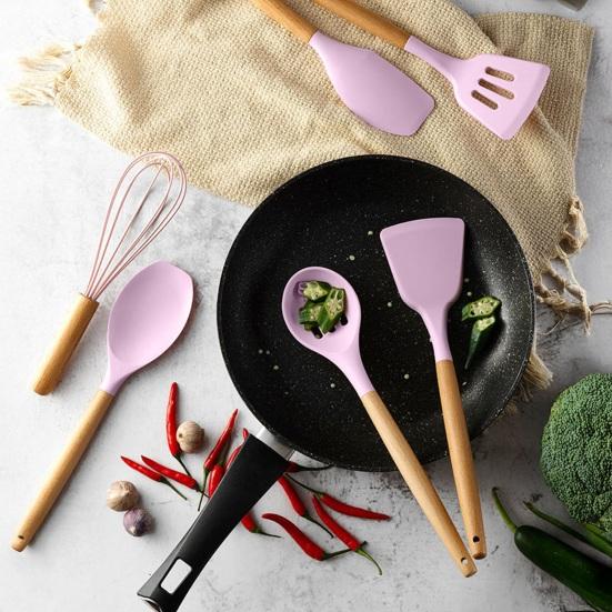 12Pcs Silicone Cooking Utensils Set Wooden Handles Spatula Set Heat Resistant Turners Tongs Spatula Spoon Whisk Kitchen Gadgets for Nonstick Cookware білий
12Pcs Silicone Cooking Utensils Set Wooden Handles Spatula Set Heat Resistant Turners Tongs Spatula Spoon Whisk Kitchen Gadgets for Nonstick Cookware білий