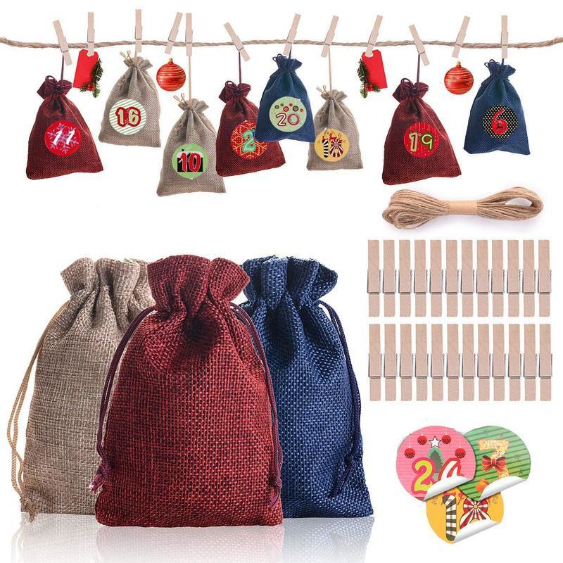 Christmas Gift Bags Calendar Countdown Jute Bag Advent Calendar Christmas Gift Bag Candy Storage Pouch DIY Gift Bag Random Color as shown
Christmas Gift Bags Calendar Countdown Jute Bag Advent Calendar Christmas Gift Bag Candy Storage Pouch DIY Gift Bag Random Color as shown