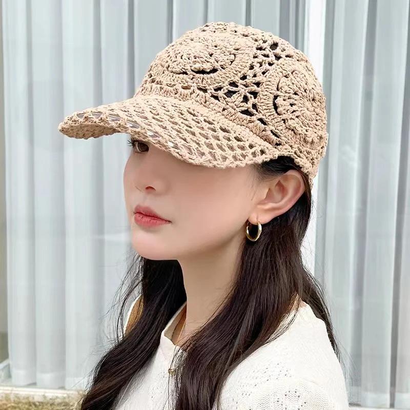 2025 Summer Crochet Hollow Out Visors Luxury Ladies Casual Floral Peaked Cap Fashion All-match Outdoor Street Sweet Baseball Cap 54-58CM
2025 Summer Crochet Hollow Out Visors Luxury Ladies Casual Floral Peaked Cap Fashion All-match Outdoor Street Sweet Baseball Cap 54-58CM