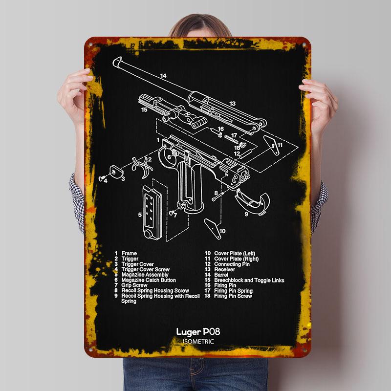 Luger P08 Isometric Printed Poster Customized Wall Art Retro Vintage Metal Tin Signs for Bedroom Decoration Room Decor Men Home 7.9x11.8In(20x30cm)
Luger P08 Isometric Printed Poster Customized Wall Art Retro Vintage Metal Tin Signs for Bedroom Decoration Room Decor Men Home 7.9x11.8In(20x30cm)