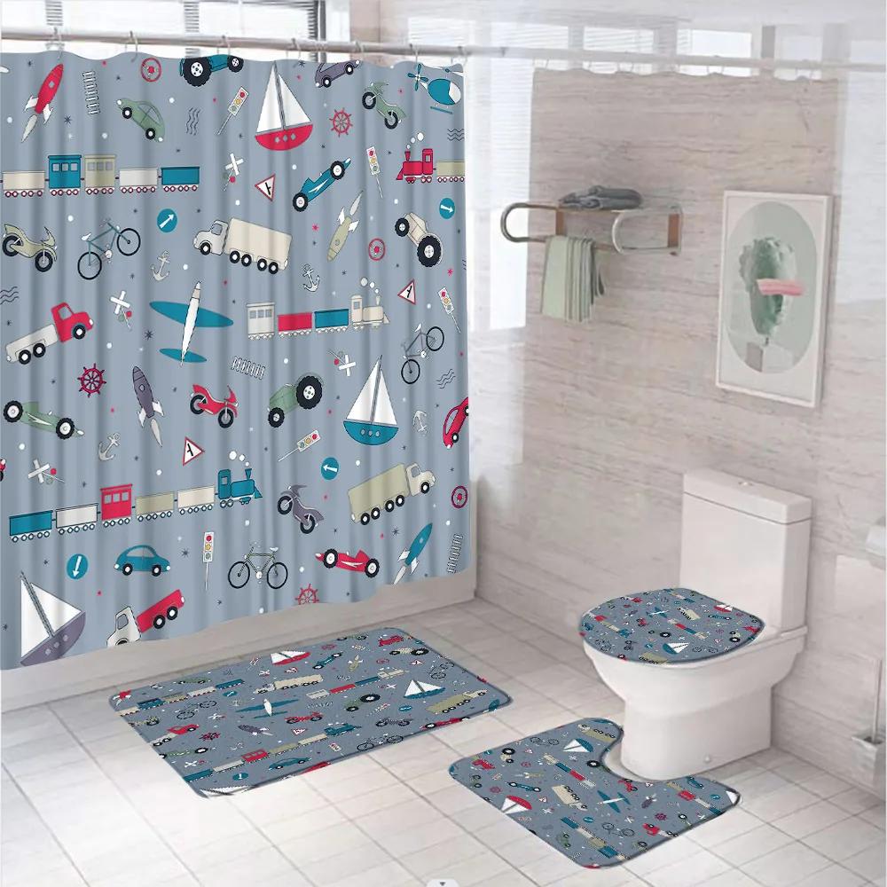 Cartoon Car Bathroom Decor Set Teens Transportation Car Shower Curtain For Kid Boy Girl Truck Bus Taxi Bath Mat Rug Toilet Cover W60H190(CM)-1 Pcs
Cartoon Car Bathroom Decor Set Teens Transportation Car Shower Curtain For Kid Boy Girl Truck Bus Taxi Bath Mat Rug Toilet Cover W60H190(CM)-1 Pcs