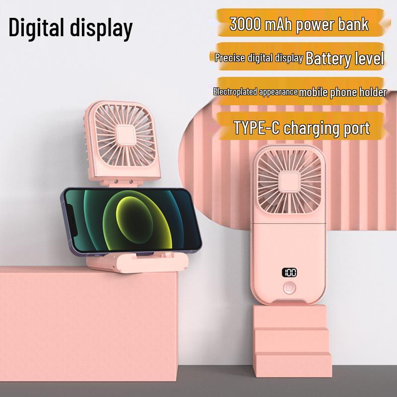 Portable Handheld Mini Fan with Neck Strap, Digital Display, Power Bank, Silent Operation, and Folding Capability for Outdoor & Desktop Use Power Bank Fan
Portable Handheld Mini Fan with Neck Strap, Digital Display, Power Bank, Silent Operation, and Folding Capability for Outdoor & Desktop Use Power Bank Fan
