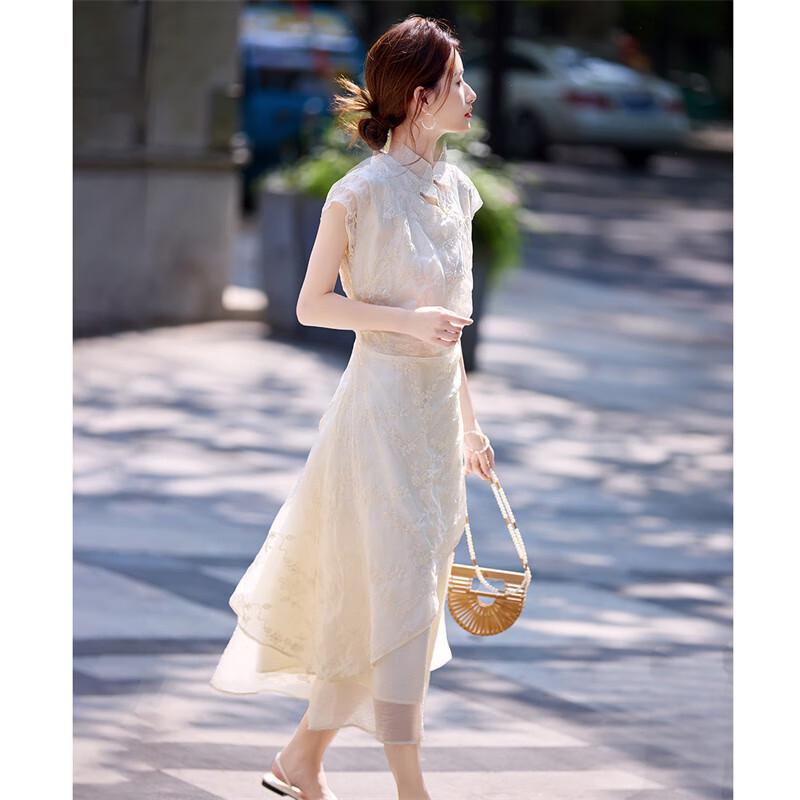 New Chinese Style Bamboo Leaf Asymmetrical Hem Dress L
New Chinese Style Bamboo Leaf Asymmetrical Hem Dress L