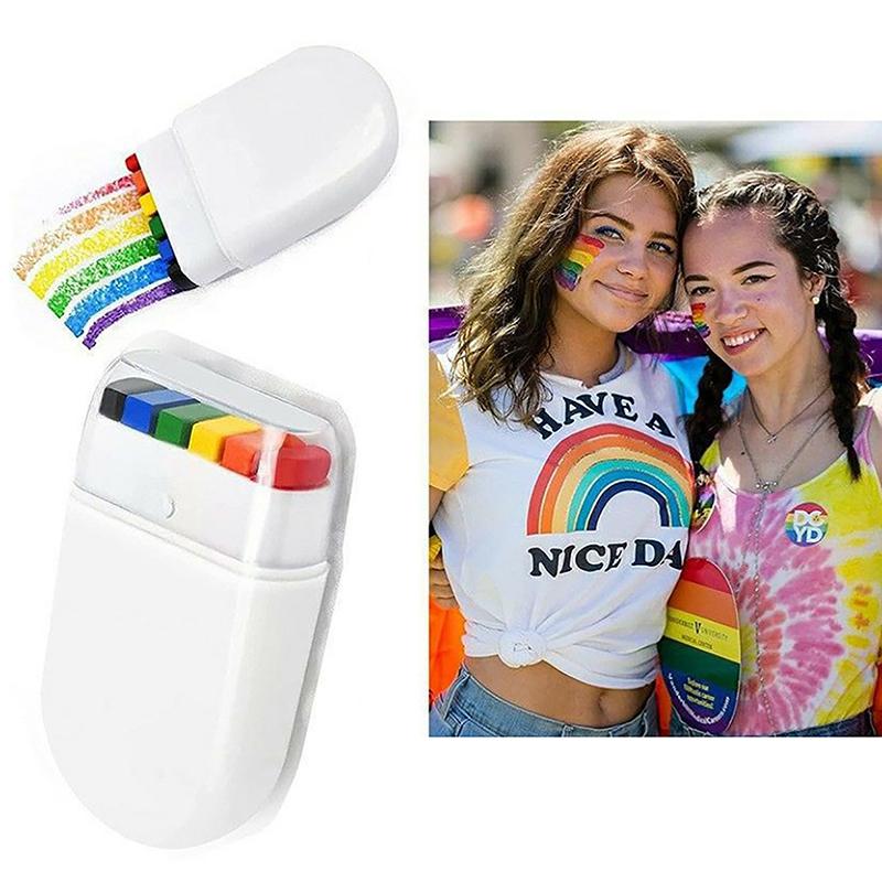 Washable Rainbow Face Body Painting Crayon Pen Pride Day Celebrations Party Stage Makeup Art Graffiti Drawing Brushing 6 color
Washable Rainbow Face Body Painting Crayon Pen Pride Day Celebrations Party Stage Makeup Art Graffiti Drawing Brushing 6 color