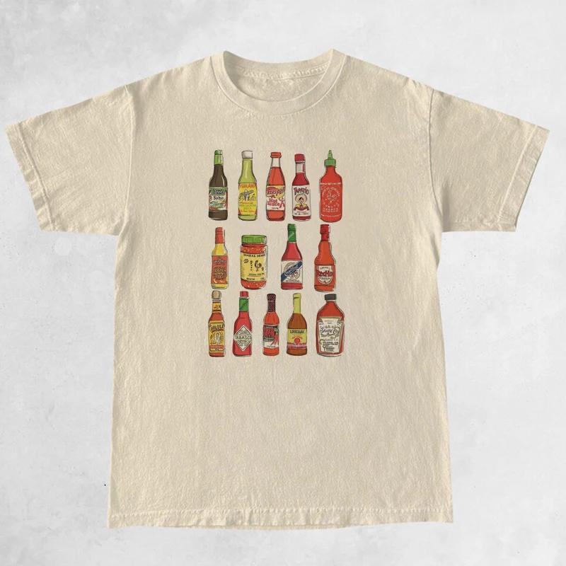 Women Vintage Hot Sauce TShirt Cute Funny Foodie T Shirt Short Sleeve Retro Graphic Tshirts Unisex Grunge Tops Humor Tees Gifts 4XL
Women Vintage Hot Sauce TShirt Cute Funny Foodie T Shirt Short Sleeve Retro Graphic Tshirts Unisex Grunge Tops Humor Tees Gifts 4XL