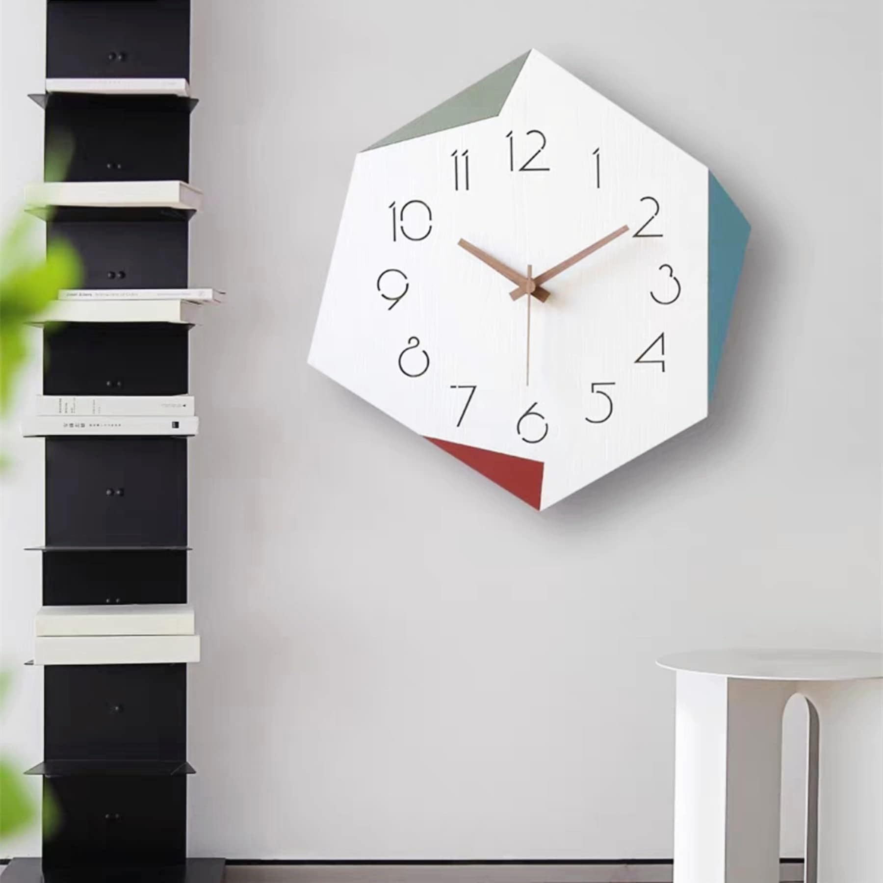 Danmukeji Wall Clock, Stylish, Nordic Style, Quiet, Irregular, Continuous Second Hand, White Wood Grain Panel with Colored Leather Patchwork, 12-inch
Danmukeji Wall Clock, Stylish, Nordic Style, Quiet, Irregular, Continuous Second Hand, White Wood Grain Panel with Colored Leather Patchwork, 12-inch
