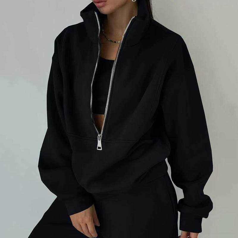 Женский однотонный комплект из двух предметов, осенне-зимний женский спортивный теплый костюм, повседневные толстовки-поло на молнии и брючные спортивные костюмы L чёрный
Женский однотонный комплект из двух предметов, осенне-зимний женский спортивный теплый костюм, повседневные толстовки-поло на молнии и брючные спортивные костюмы L чёрный