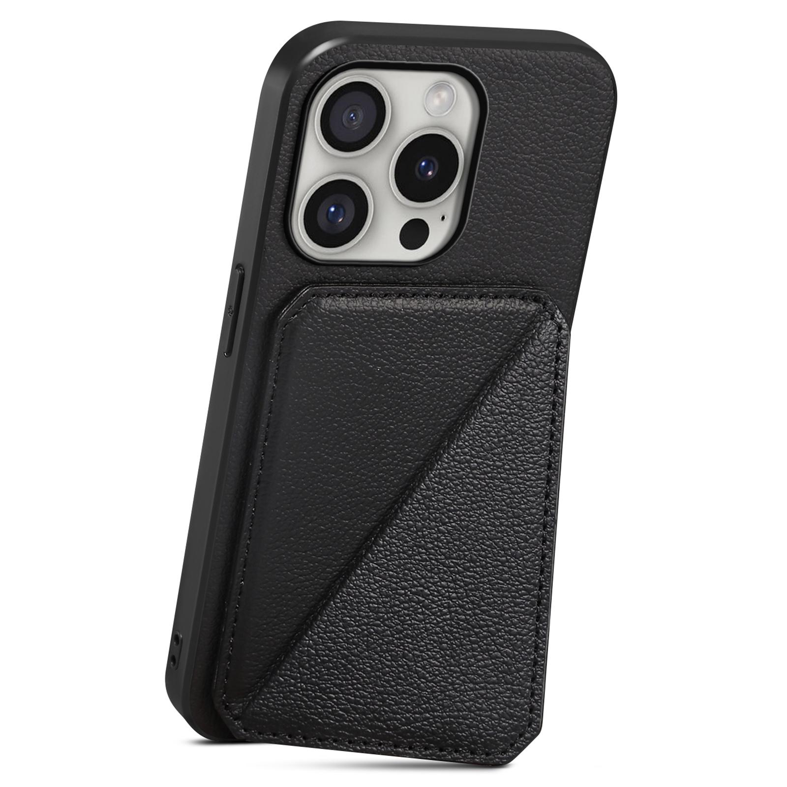 DENIOR D04 For iPhone 16 Pro Case Card Holder Kickstand Leather Coated Phone Cover Black
DENIOR D04 For iPhone 16 Pro Case Card Holder Kickstand Leather Coated Phone Cover Black