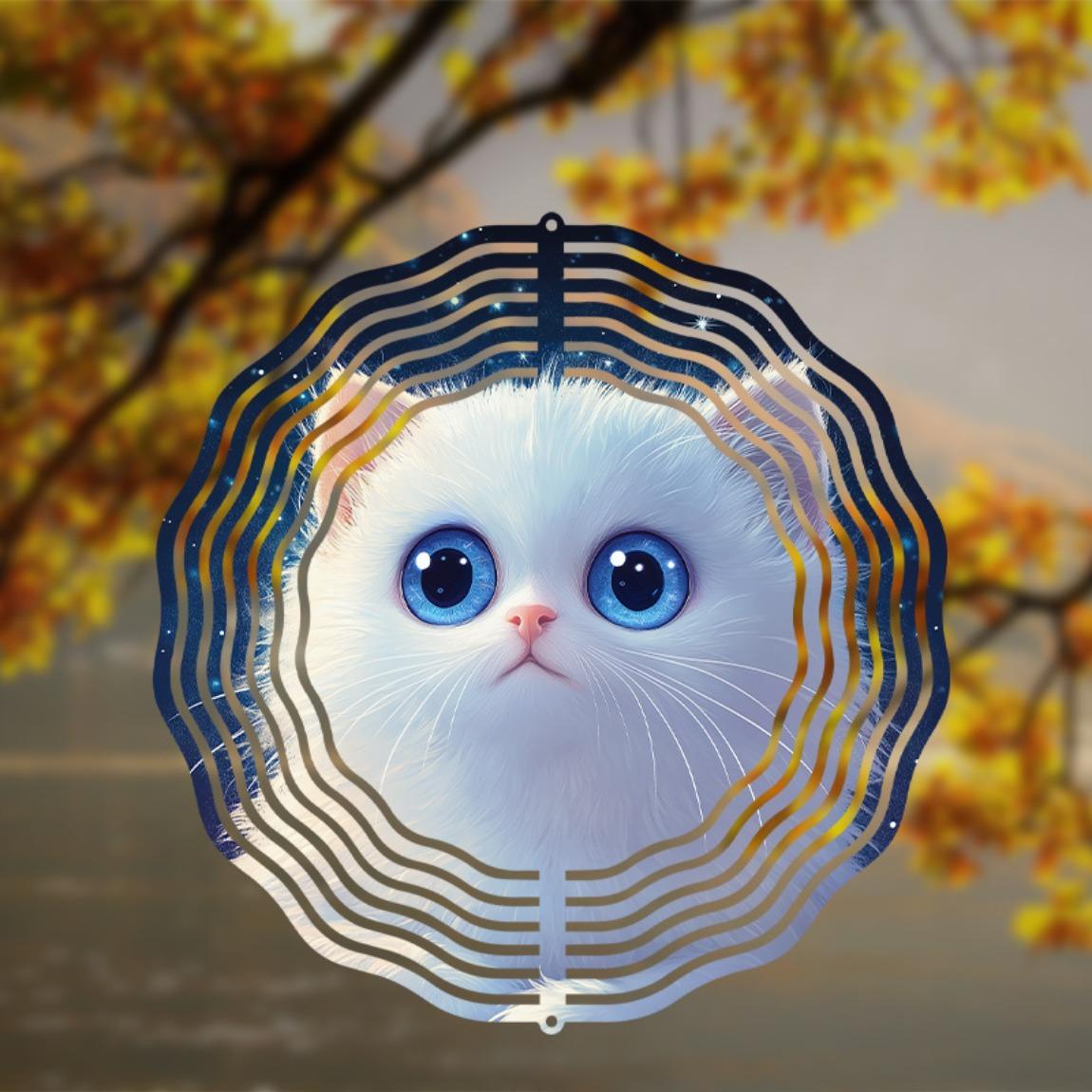 Hanging Cat Wind Chime Adorable White Kitten Design with Blue Eyes 360 Rotating Outdoor Decor for Garden Patio All Seasons Gift 01A
Hanging Cat Wind Chime Adorable White Kitten Design with Blue Eyes 360 Rotating Outdoor Decor for Garden Patio All Seasons Gift 01A