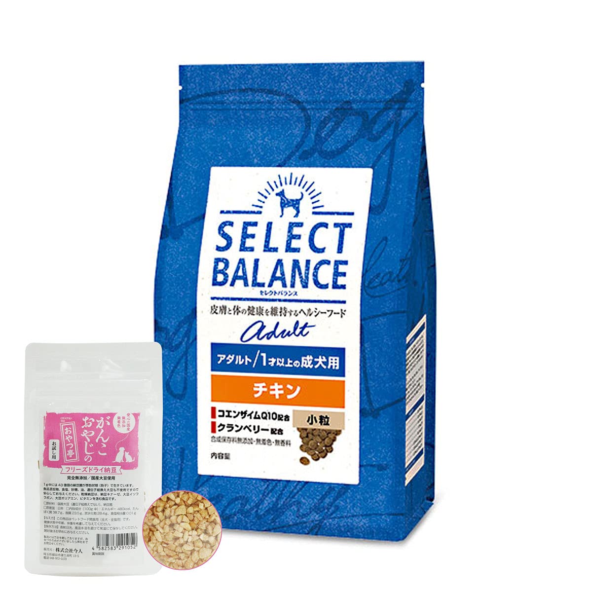 Корм для собак Select Balance Adult Chicken Small 3 кг Ganko Oyaji no Oyatsutei Domestic Freeze Dried Natto +
Корм для собак Select Balance Adult Chicken Small 3 кг Ganko Oyaji no Oyatsutei Domestic Freeze Dried Natto +