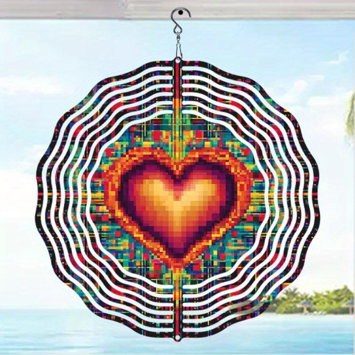 Metal Wind Chime with Rotating Heart Design Pixel Art Spiral Garden Decor No Power Needed Easy Install for Outdoor Patio Yard
Metal Wind Chime with Rotating Heart Design Pixel Art Spiral Garden Decor No Power Needed Easy Install for Outdoor Patio Yard