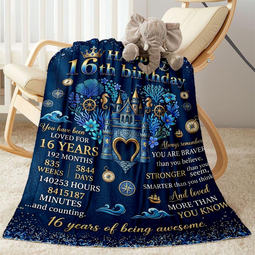 Happy 16th Birthday Tree Flannel Blanket-Soft and Suitable for Sofas,Beds,Offices,Travel,All Seasons,Great Gift for Holidays and Birthdays. 80cmx120cm
Happy 16th Birthday Tree Flannel Blanket-Soft and Suitable for Sofas,Beds,Offices,Travel,All Seasons,Great Gift for Holidays and Birthdays. 80cmx120cm