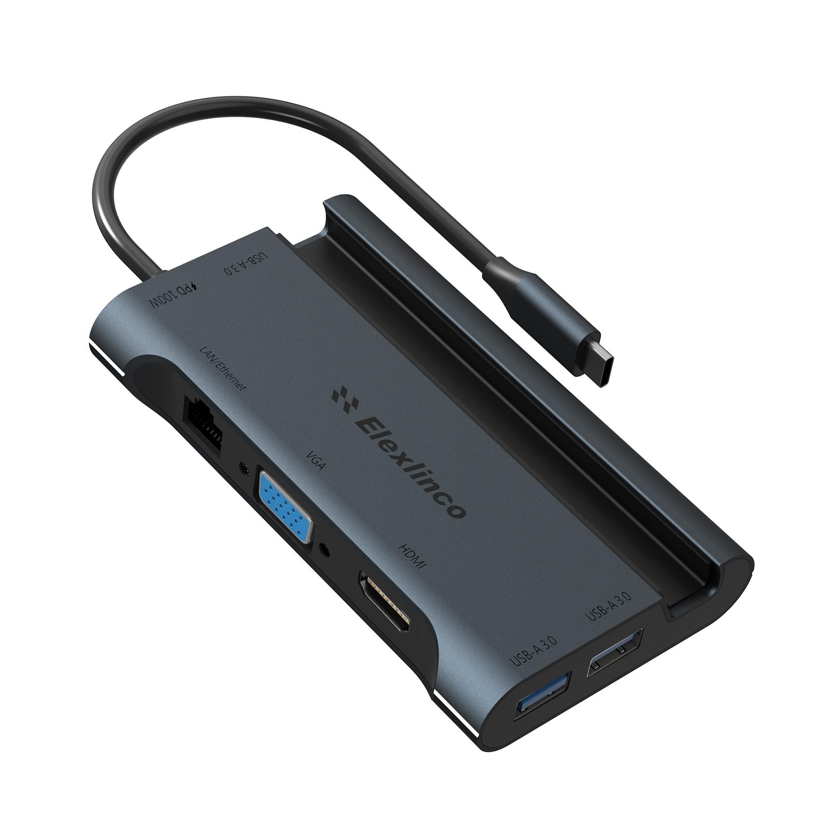 Elexlinco USB C Hub VGA USB 3.0 Адаптер 7 в 1 Тип C к Dual HDMI-совместимому PD Быстрая зарядка 4K 1080P Многопортовый видеоконвертер для ПК
Elexlinco USB C Hub VGA USB 3.0 Адаптер 7 в 1 Тип C к Dual HDMI-совместимому PD Быстрая зарядка 4K 1080P Многопортовый видеоконвертер для ПК