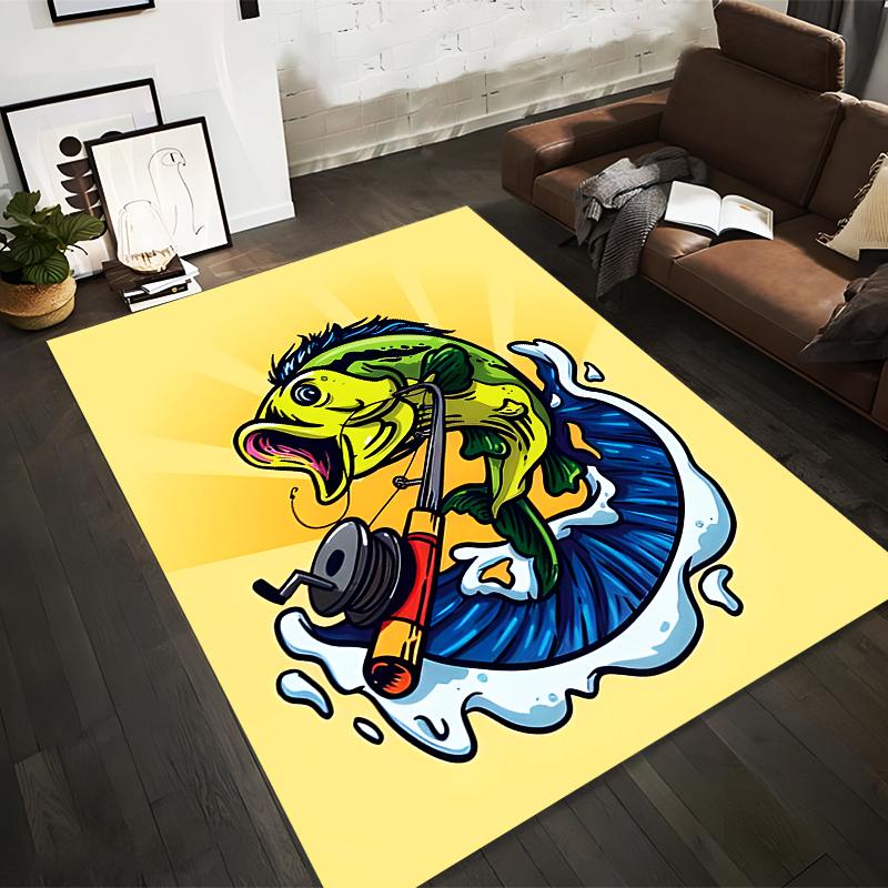 Colorful Fishing-Themed Carpet with Cartoon Fish and Rod Design Suitable for use as an anti-slip for living room bedroom sofas 40x60cm( 15x23in )
Colorful Fishing-Themed Carpet with Cartoon Fish and Rod Design Suitable for use as an anti-slip for living room bedroom sofas 40x60cm( 15x23in )