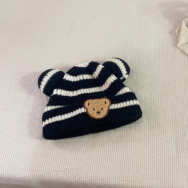 Детская шапка, детская вязаная шапка для мальчиков и девочек, полосатая шляпа с отложными полями и рисунком медведя, детские шапки
Детская шапка, детская вязаная шапка для мальчиков и девочек, полосатая шляпа с отложными полями и рисунком медведя, детские шапки