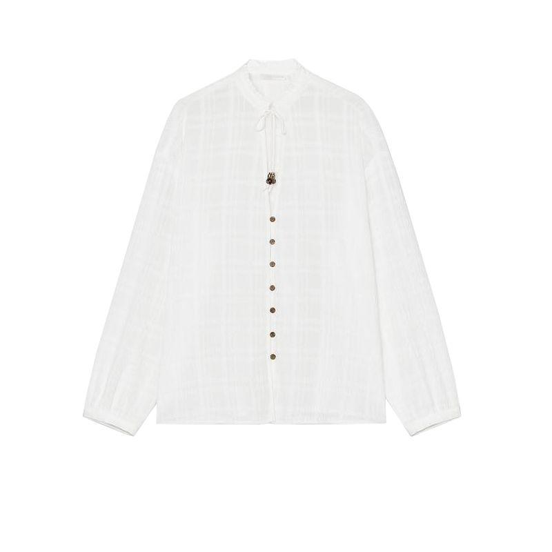 Spring New Women s Clothing Minimalist Casual Laminated Decoration Wooden Button Long Sleeves round Neck Shirt 2588924 White L
Spring New Women s Clothing Minimalist Casual Laminated Decoration Wooden Button Long Sleeves round Neck Shirt 2588924 White L