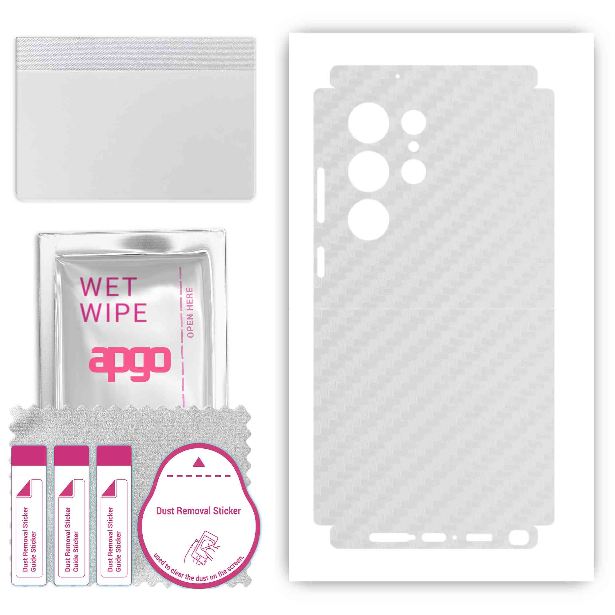 Apgo Protective Skin Sticker for the back+sides compatible with Samsung Galaxy S23 Ultra, Full Wrap Film, Foil, Vinyl - Pattern Transparent Carbon
Apgo Protective Skin Sticker for the back+sides compatible with Samsung Galaxy S23 Ultra, Full Wrap Film, Foil, Vinyl - Pattern Transparent Carbon