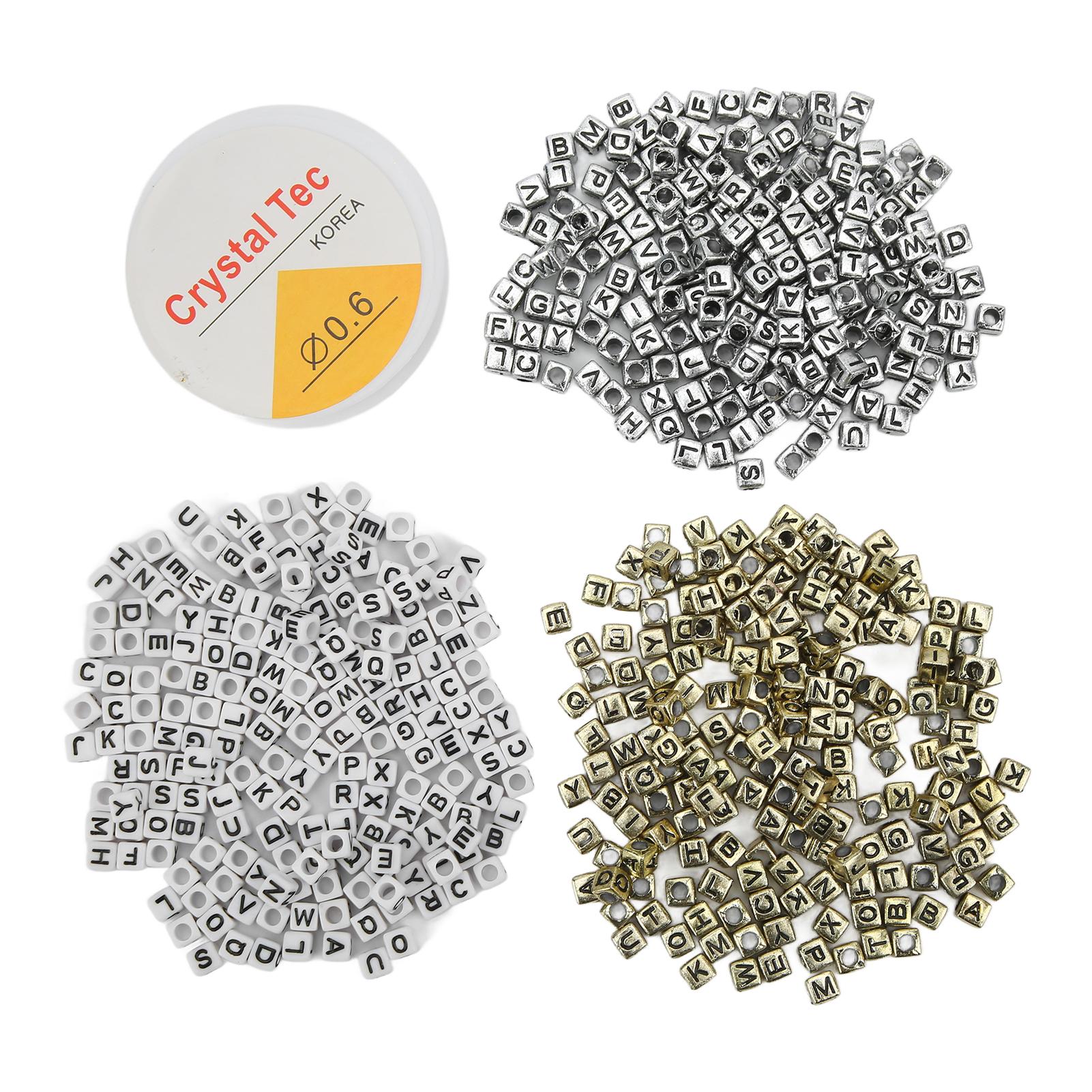 600Pcs Letter Beads With Fish Wire Hand Eye Coordination Stimulate Imagination White Gold Silver
600Pcs Letter Beads With Fish Wire Hand Eye Coordination Stimulate Imagination White Gold Silver