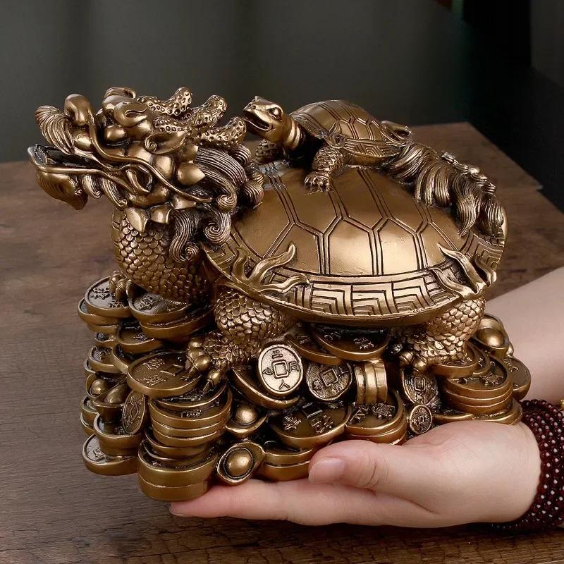 1pcs Resin Gold Feng Shui Dragon Turtle Figurine Tortoise Statue Coin Money Wealth Animal Ornaments For Home Office Table Decor 5.5x3.5x3.5cm
1pcs Resin Gold Feng Shui Dragon Turtle Figurine Tortoise Statue Coin Money Wealth Animal Ornaments For Home Office Table Decor 5.5x3.5x3.5cm