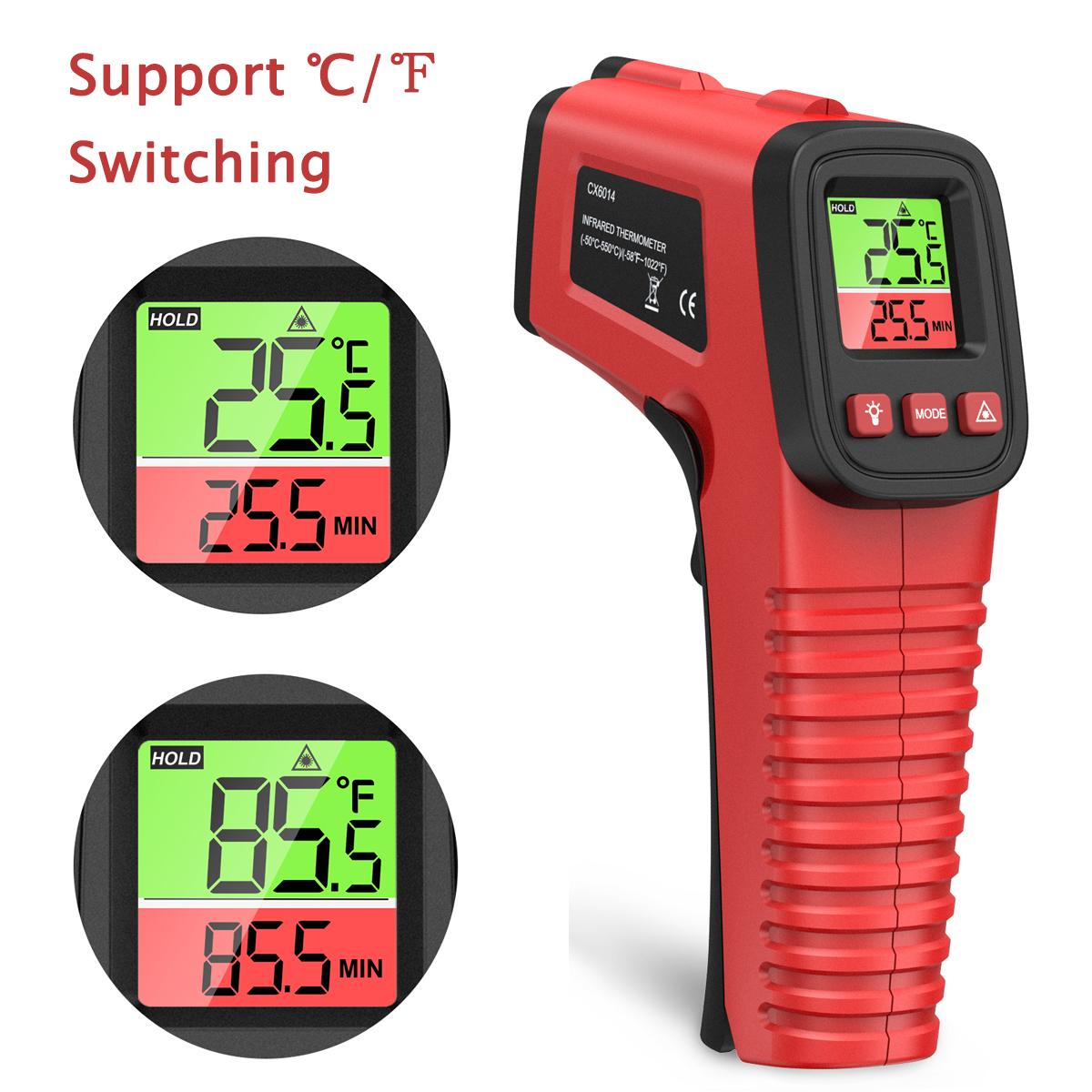 ORIA Infrared Thermometer Gun Non-Contact Laser Temp Meter With Backlit Display and C/F Switching for Cooking Industrial Use червоний
ORIA Infrared Thermometer Gun Non-Contact Laser Temp Meter With Backlit Display and C/F Switching for Cooking Industrial Use червоний
