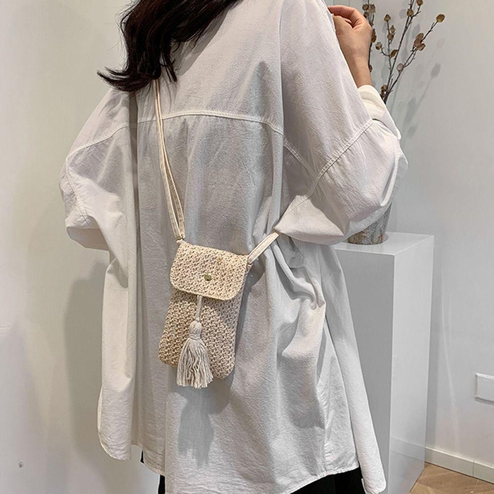 Long Tassel Woman Phone Pouch Elegant Crossbody Bucket Bag Leisure Woven Beach Bag Female хакі
Long Tassel Woman Phone Pouch Elegant Crossbody Bucket Bag Leisure Woven Beach Bag Female хакі