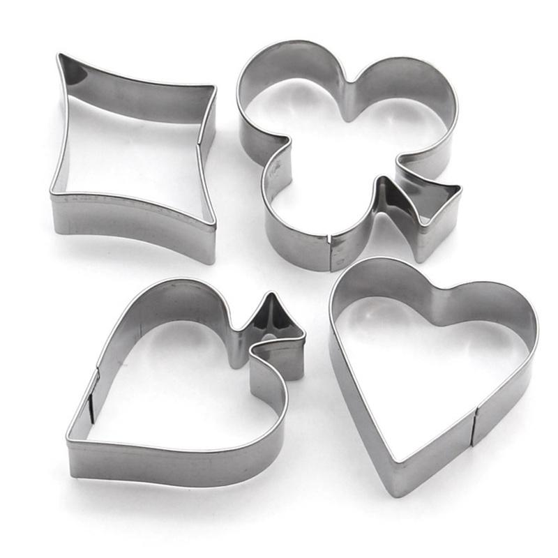 4Pcs Poker Cookie Cutter Set 430 Stainless Steel Kitchen Baking Mold (BPA Free,No FDA) Type A
4Pcs Poker Cookie Cutter Set 430 Stainless Steel Kitchen Baking Mold (BPA Free,No FDA) Type A