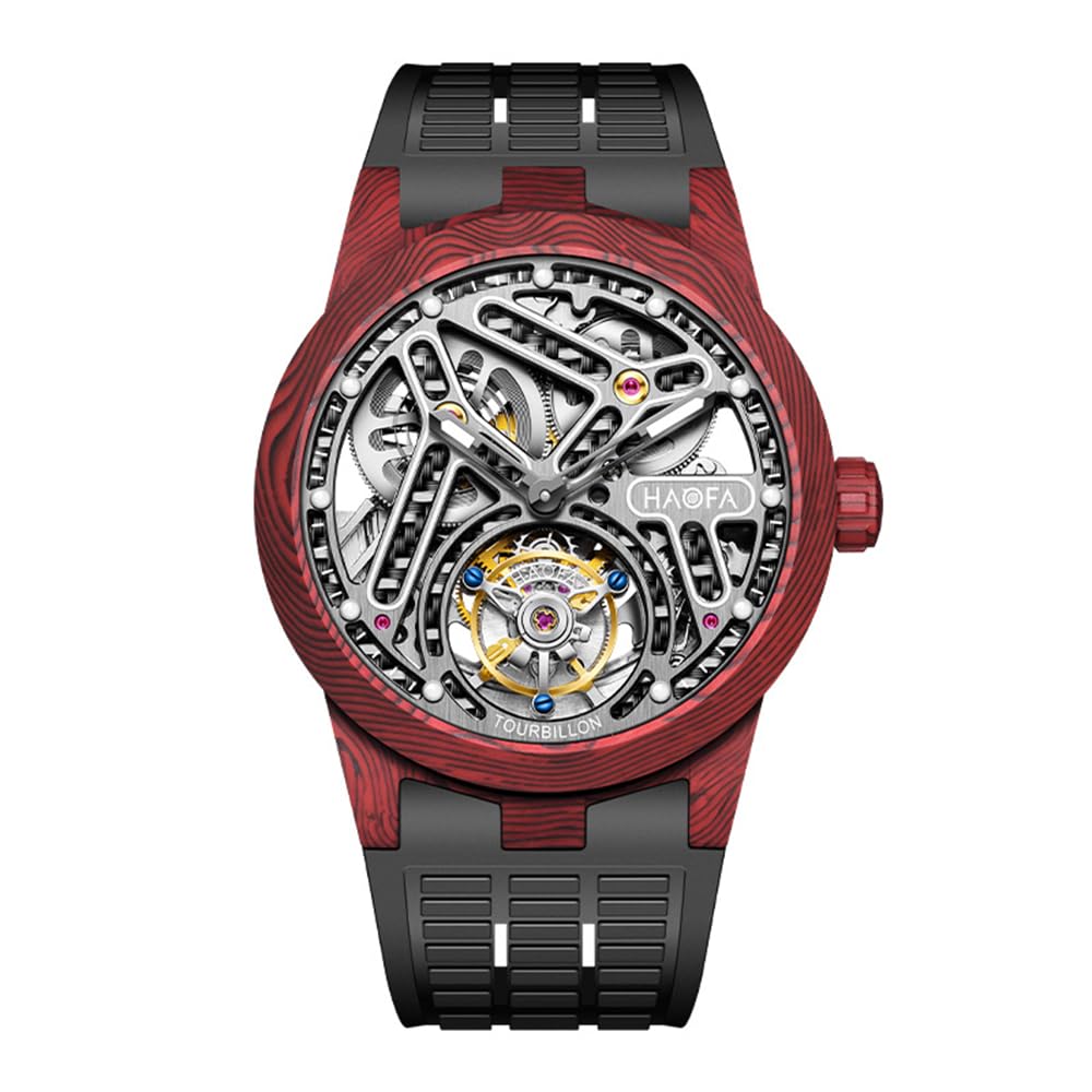 HAOFA Tourbillon Watch Mechanical Automatic Winding Carbon Fiber Case Hollow Dial Stylish Luxury Sapphire Glass Popular Waterproof Gift Men s Men s червоний
HAOFA Tourbillon Watch Mechanical Automatic Winding Carbon Fiber Case Hollow Dial Stylish Luxury Sapphire Glass Popular Waterproof Gift Men s Men s червоний